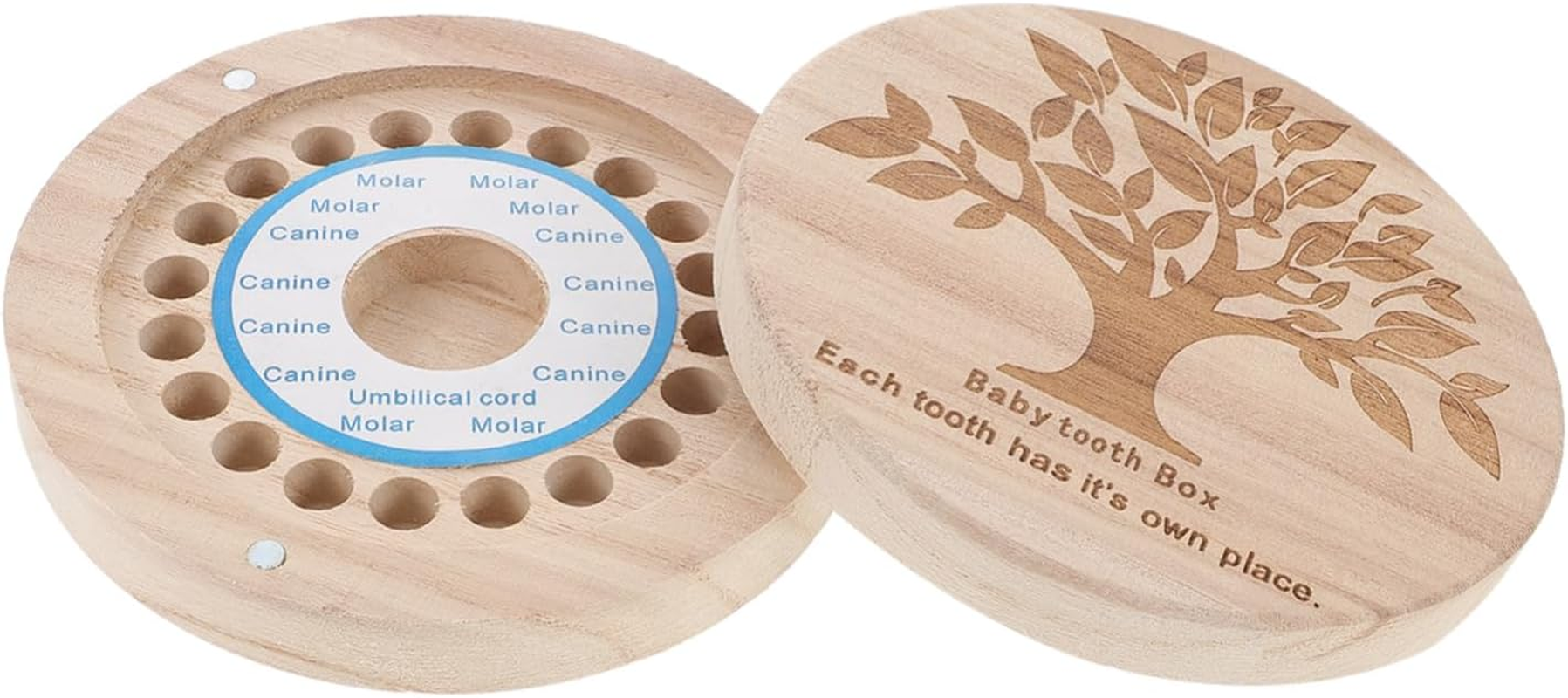 Abaodam Compact Baby Tooth Keeper Newborn Baby Milestone for Keepsake Collection