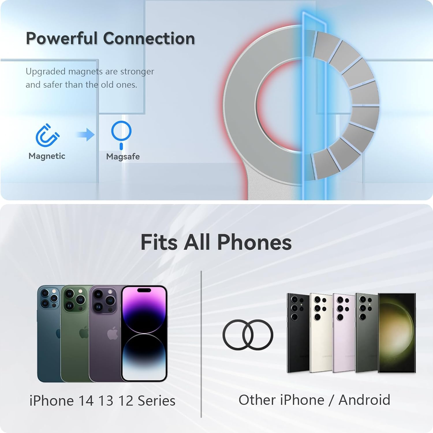 Cloudvalley for Magnetic Laptop Phone Holder, Slim Adjustable Cell Phone Stand & Slim Protable Laptop Side Mount Clip, Computer Monitor Expansion Bracket, Modular Work from Home Kit - Silver image number 1