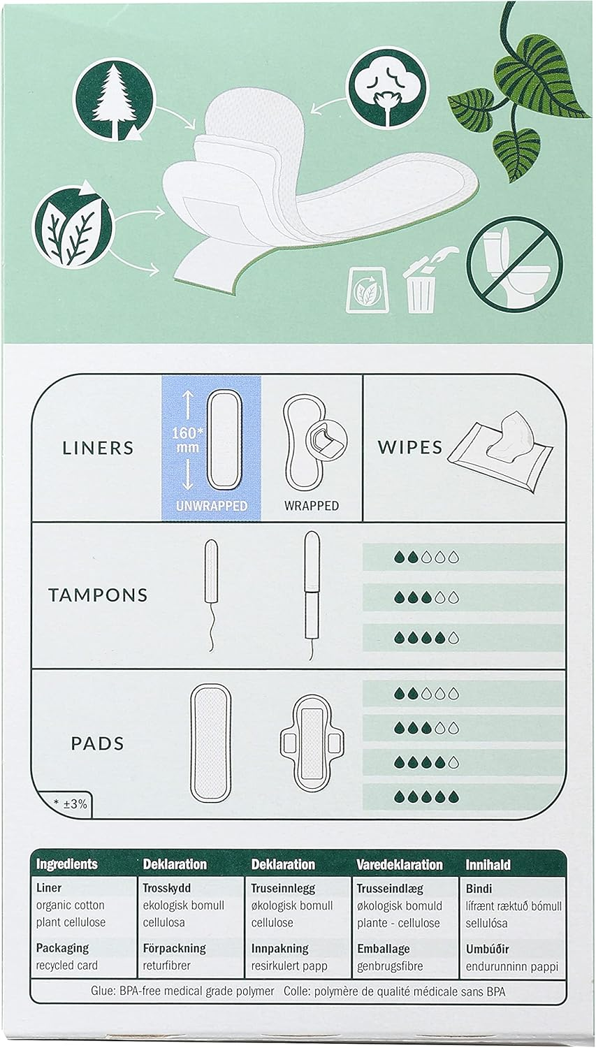 Natracare Mini Panty Liners 30 Pack, 30 Count, Pack of 30 image number 5