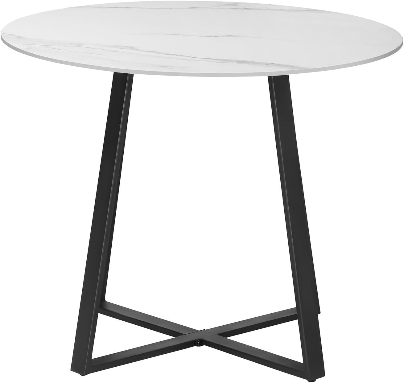 Livsip Outdoor Table with Steel Frame Outdoor Furniture Patio Garden Table Black and White image number 6