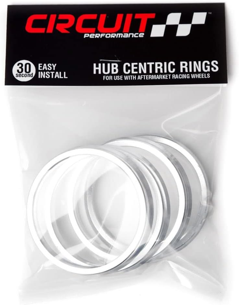 Circuit Performance Hub Centric Rings (4 Pack) - 76.1 to 63.4 Silver Aluminum Hubrings - Compatible with Ford Focus, Fiesta, Volvo, Jaguar with 63.4Mm Vehicle Hub Using Wheels with 76.1Mm Centerbore