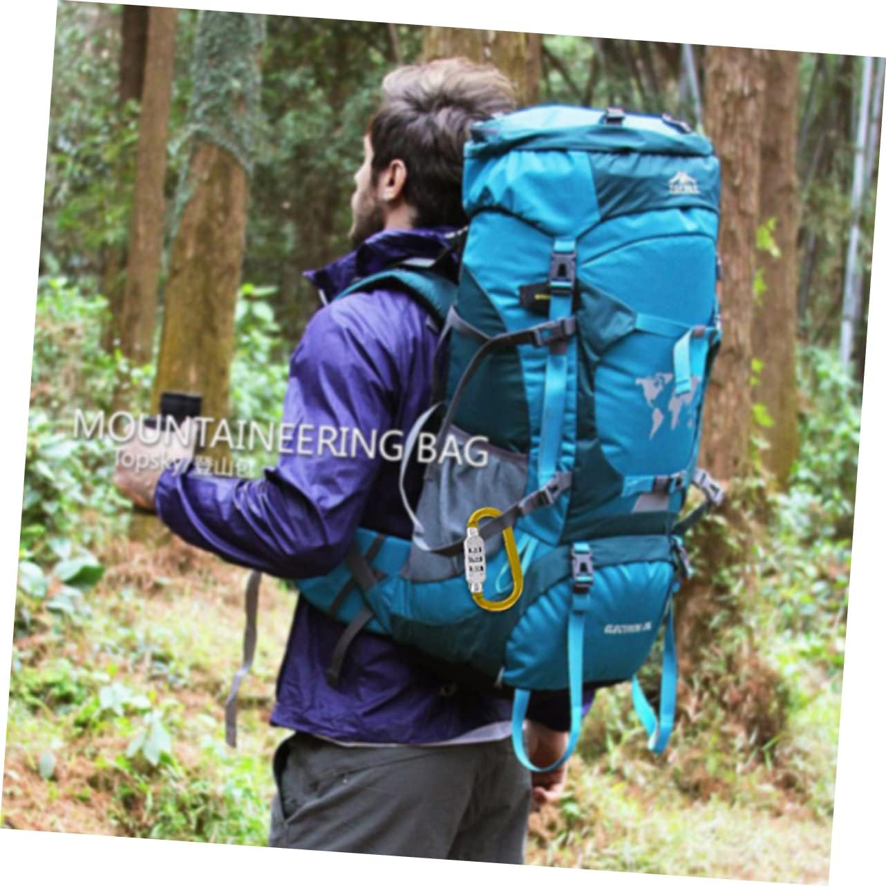 Outanaya Travel Backpack and Suitcase Carabiner Lock Combination Anti-Theft Compact 3.2 Inch Aluminum Alloy Lightweight Padlock Random Color