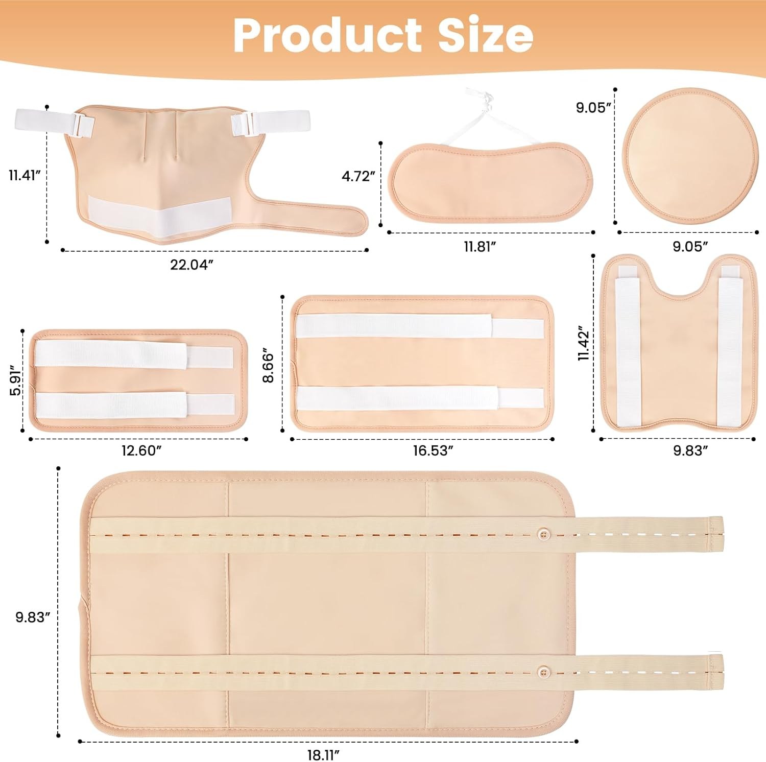 8Pcs Castor Oil Pack Wrap Kit Organic Cotton Liver Detox Pads Reusable Wrap Packs for Shoulder Neck Knee Thigh Arms Machine Washable image number 5