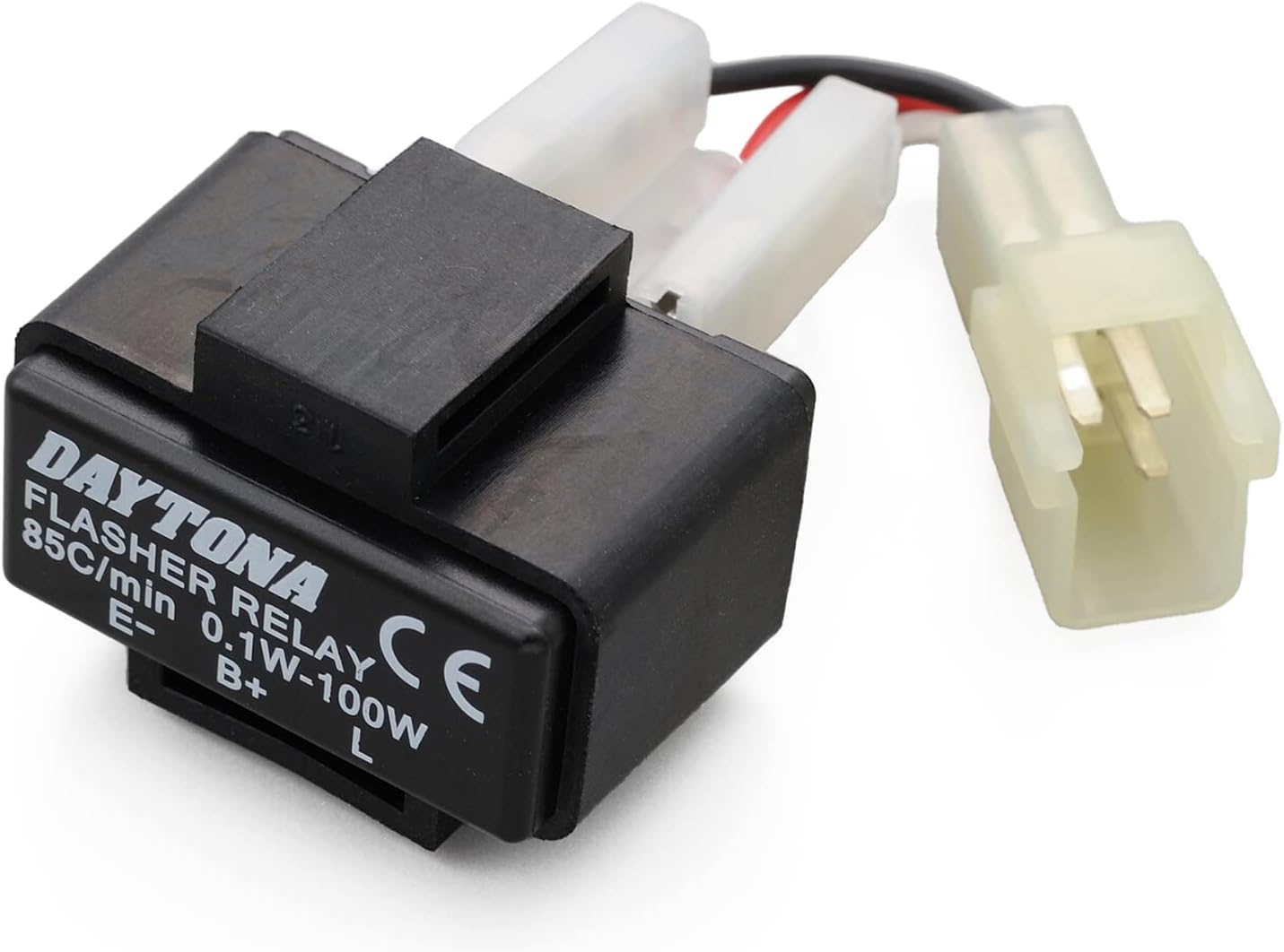 Daytona 94937 Motorcycle Turn Signal Relay, LED Compatible, Honda 4 Pin (0.1W - 100W) Black
