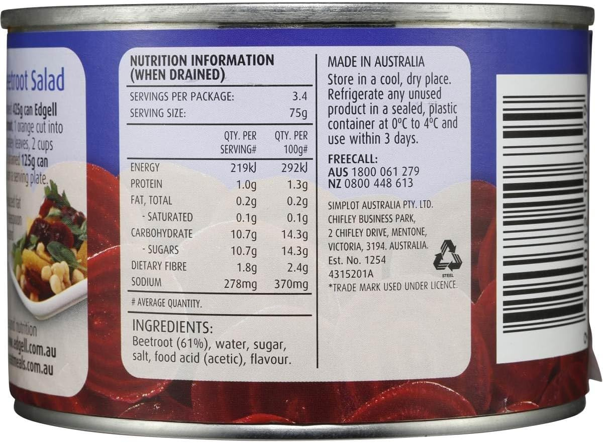 Edgell Sweet Sliced Beetroot 425 G image number 3