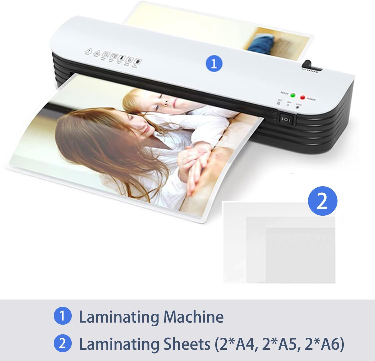 Thermal Laminator, 8.5X11 Laminator Machine, 9 Inch Thermal & Cold Laminator for A4/A5/A6 with 6 Laminating Sheets, Laminating Machine for Home School Teachers Office image number 6