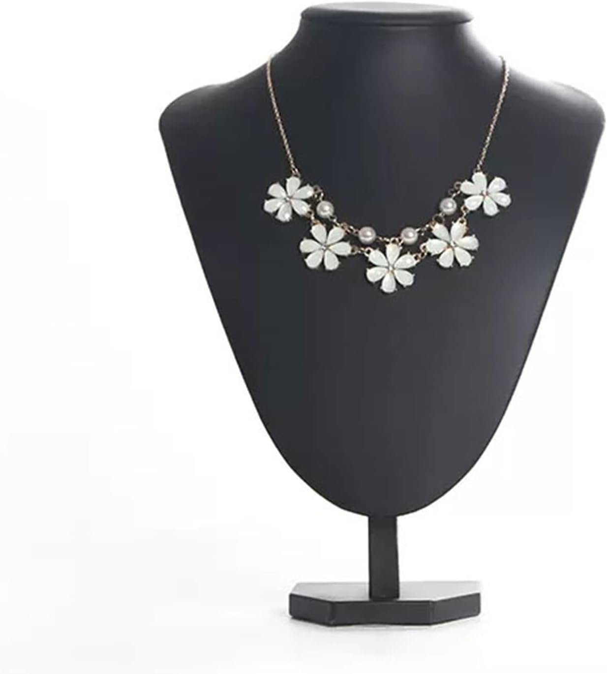 Jewelry Stand PU Faux Leather Necklace Chain Holder Storage Display Show Boutique Stand Mannequin Bust Home Organisation Jewelry Organizer for Women Jewelry Holder Jewelry Display (Color : Black, Si image number 4