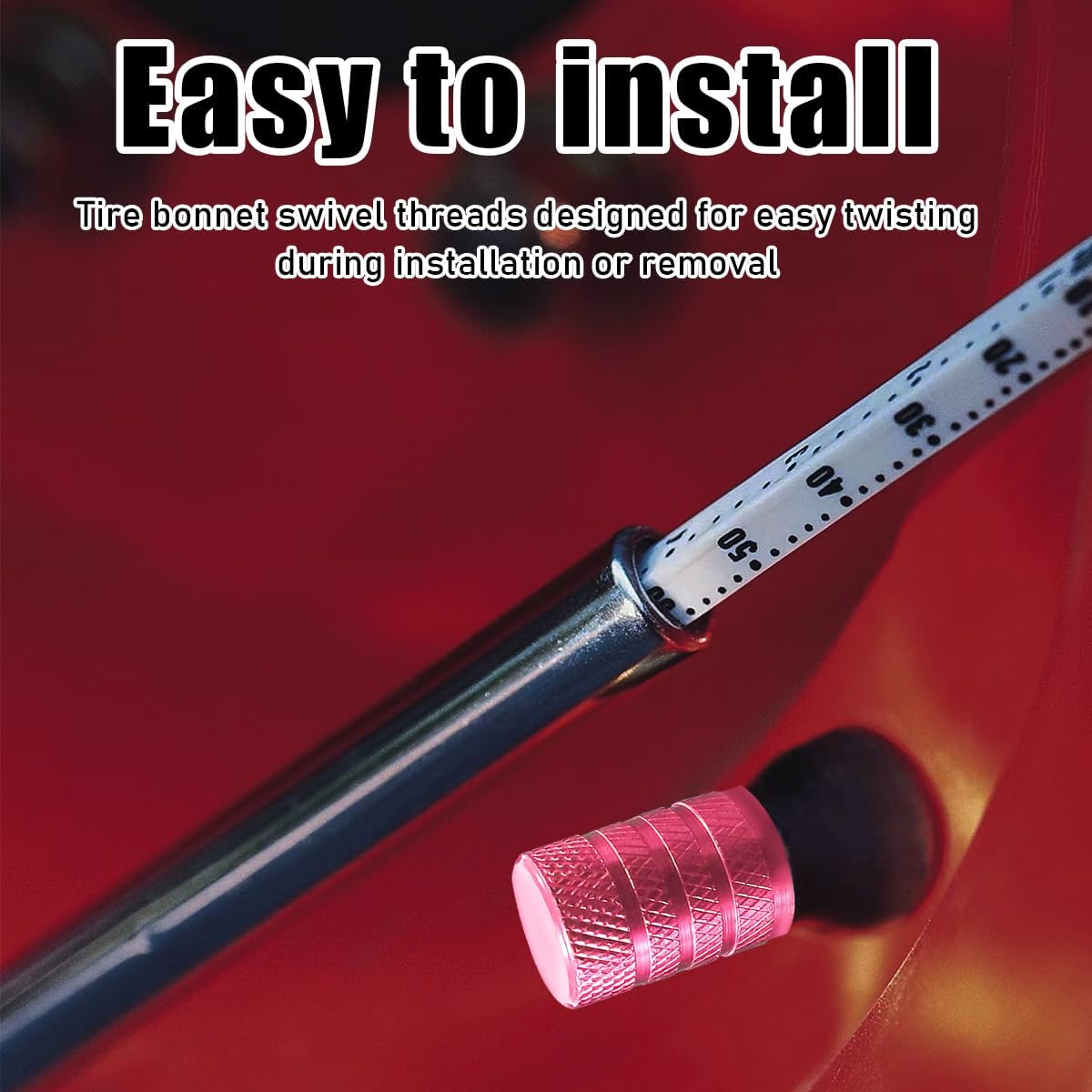 5 PCS Car Tire Valve Stem Caps, Aluminum Auto Wheel Stem Cover with O Seal, Corrosion Resistant Vehicle Tire Air Caps for Truck Motorcycle Bike, Universal Car Accessories (Pink)