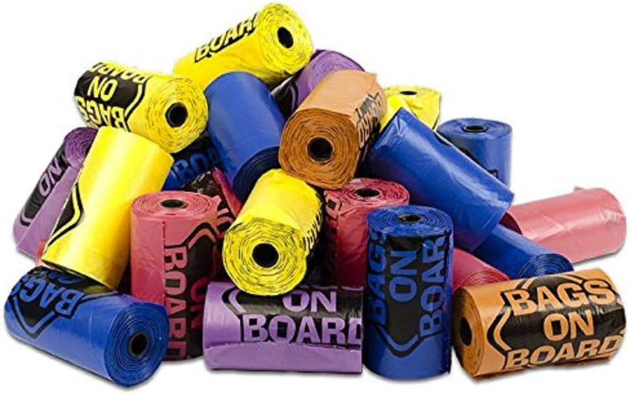 Bags on Board Strong, Leak Proof Dog Poop Pick-Up Bags, Rainbow, 60 Rolls (14 Bags in Each Roll) image number 3