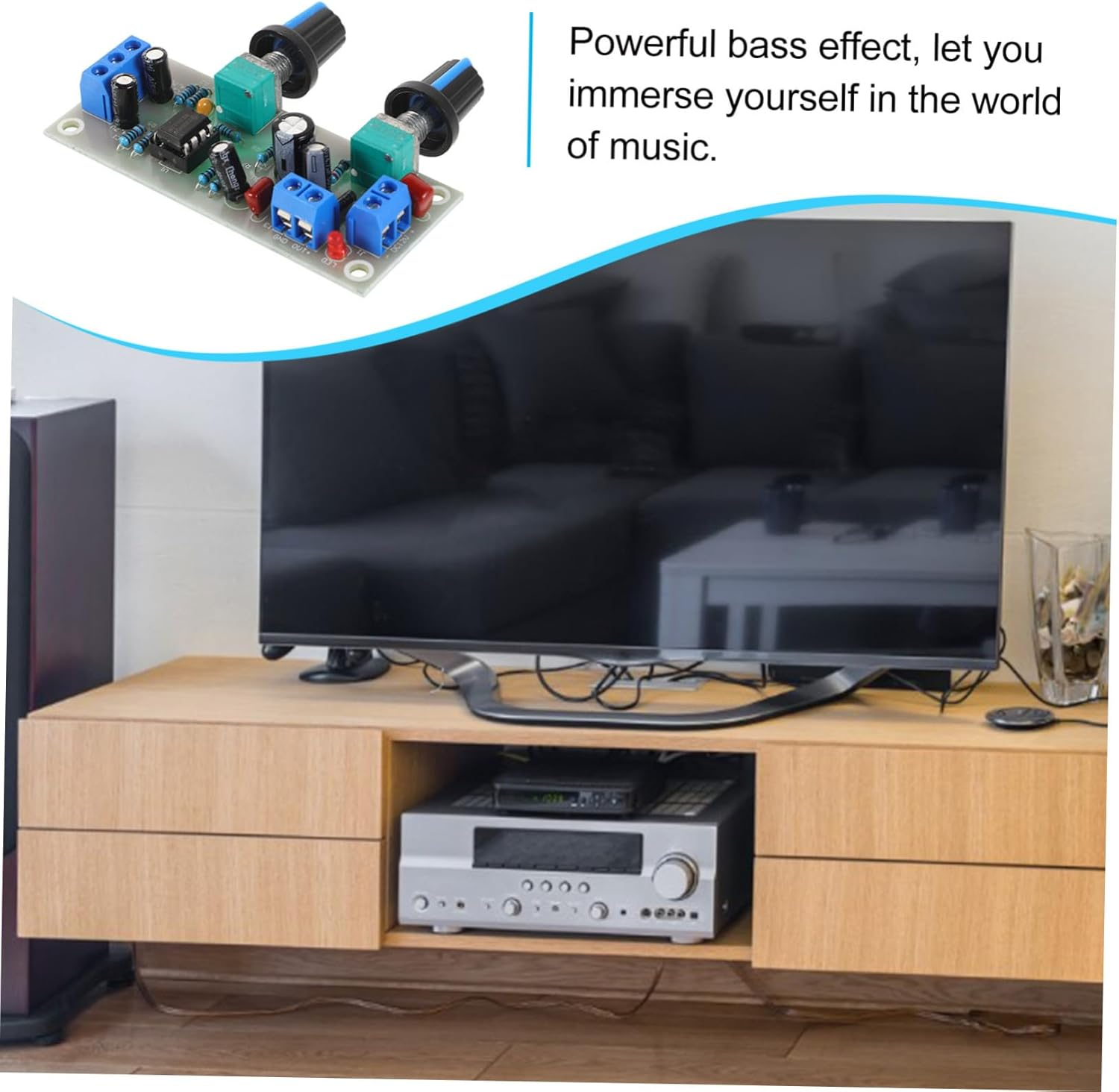 Gatuida Digital Subwoofer Power Amplifier Board Mini Amp with Low Pass Filter and Bass Adjustment Single Power 10-24V Pre Amp Audio Component Amplifier Module for Home Random Color image number 5