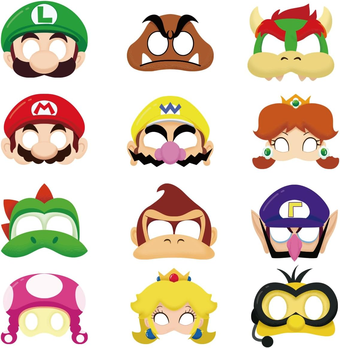 Deluisho Mario Party Masks, Mario Brother Masks, Super Mario Party Supplies Cute Mario Mask for Boys and Girls Party Masquerade for Children
