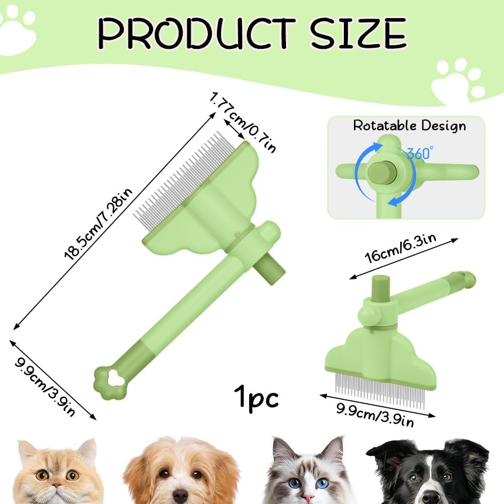 OFFCUP Fellblitz Brush for Cat, Self-Cleaning Cat Comb with Rotating Comb Head and Release Button, Cat Brush, Flea Comb, Cat Dog Comb, Pet Brush for Pet Beauty Care image number 6