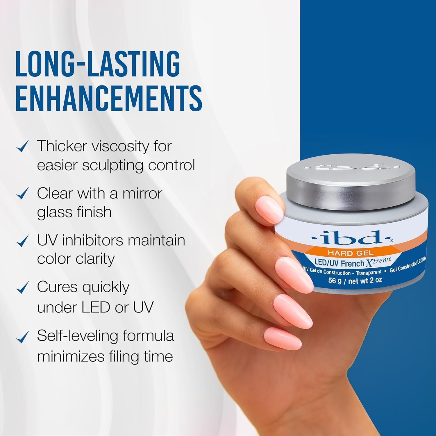 IBD Hard Gel LED/UV French Xtreme CLEAR 2 Oz image number 2