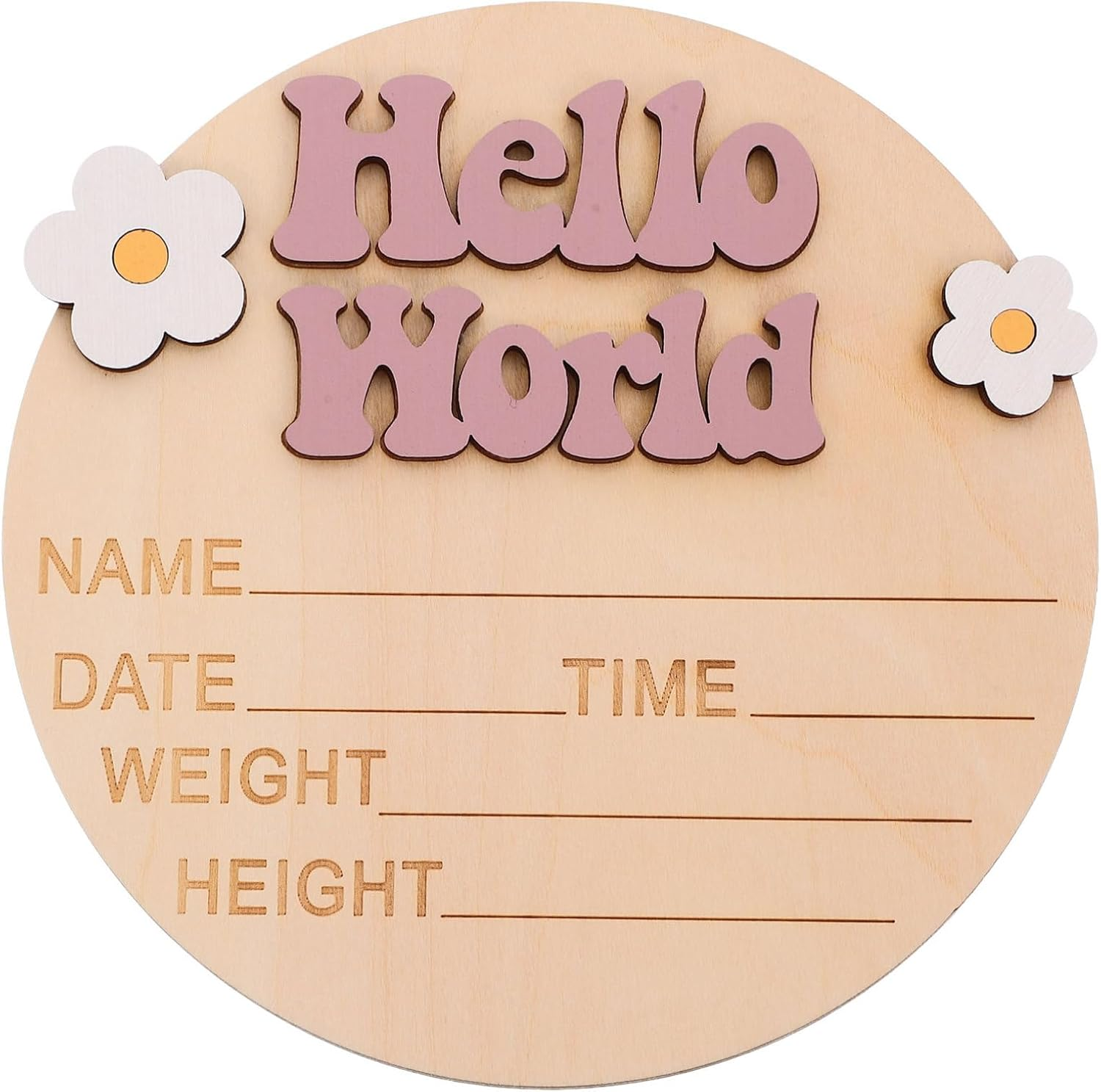 VICASKY Milestone Announcement Sign for Newborn Nursery Decor Growth Record Plaque for Newborn Photo Props and Showers