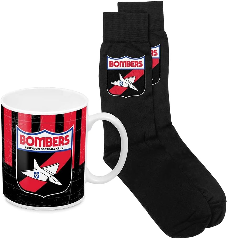 Essendon Bombers AFL Footy Heritage Mug and Socks Pack