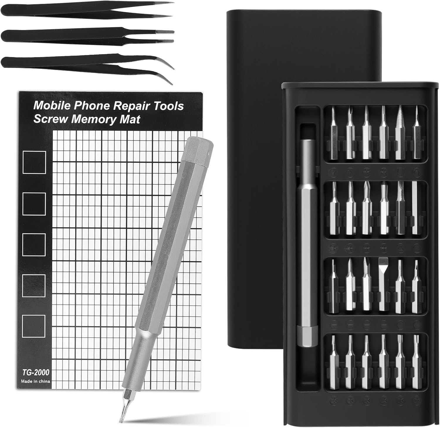 28Pcs Stainless Steel Screwdriver Set, Small Screwdriver Set, Mini Watch Repair Kits & Diy Projects - Versatile Torx & Flathead Tools for Every Task - Magnetic Pads & Parts Clips image number 3