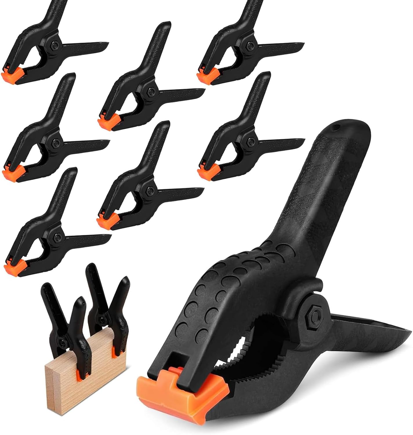 2.7 Inch Heavy Duty Plastic Spring Clamps, 20-Pack Mini Backdrop Clips for Photography Studio, Woodworking, Crafts & Home Improvement