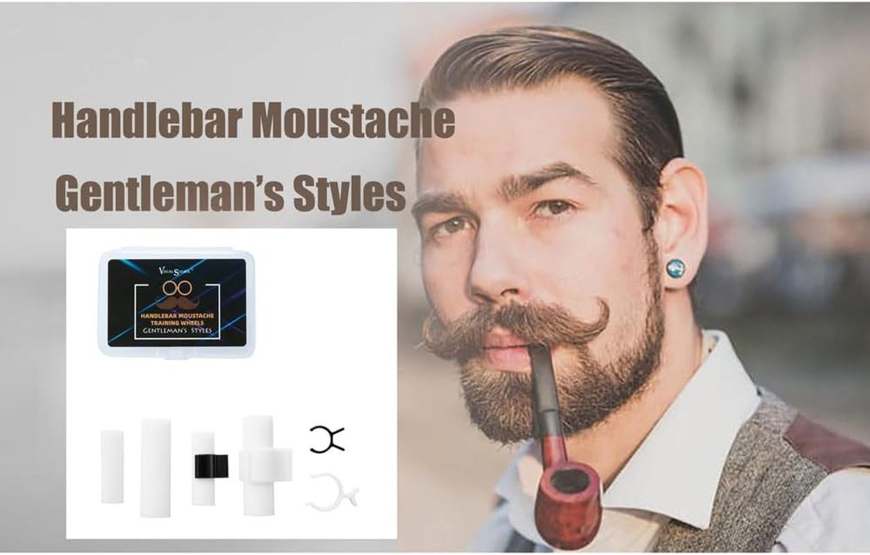 Visualsource Moustache Training Wheels, 2 Pair Set - Size L & Size S Mustache Curler, Hair Styling Tool for Handlebar Mustache, Perfect Gentleman'S Gift image number 6