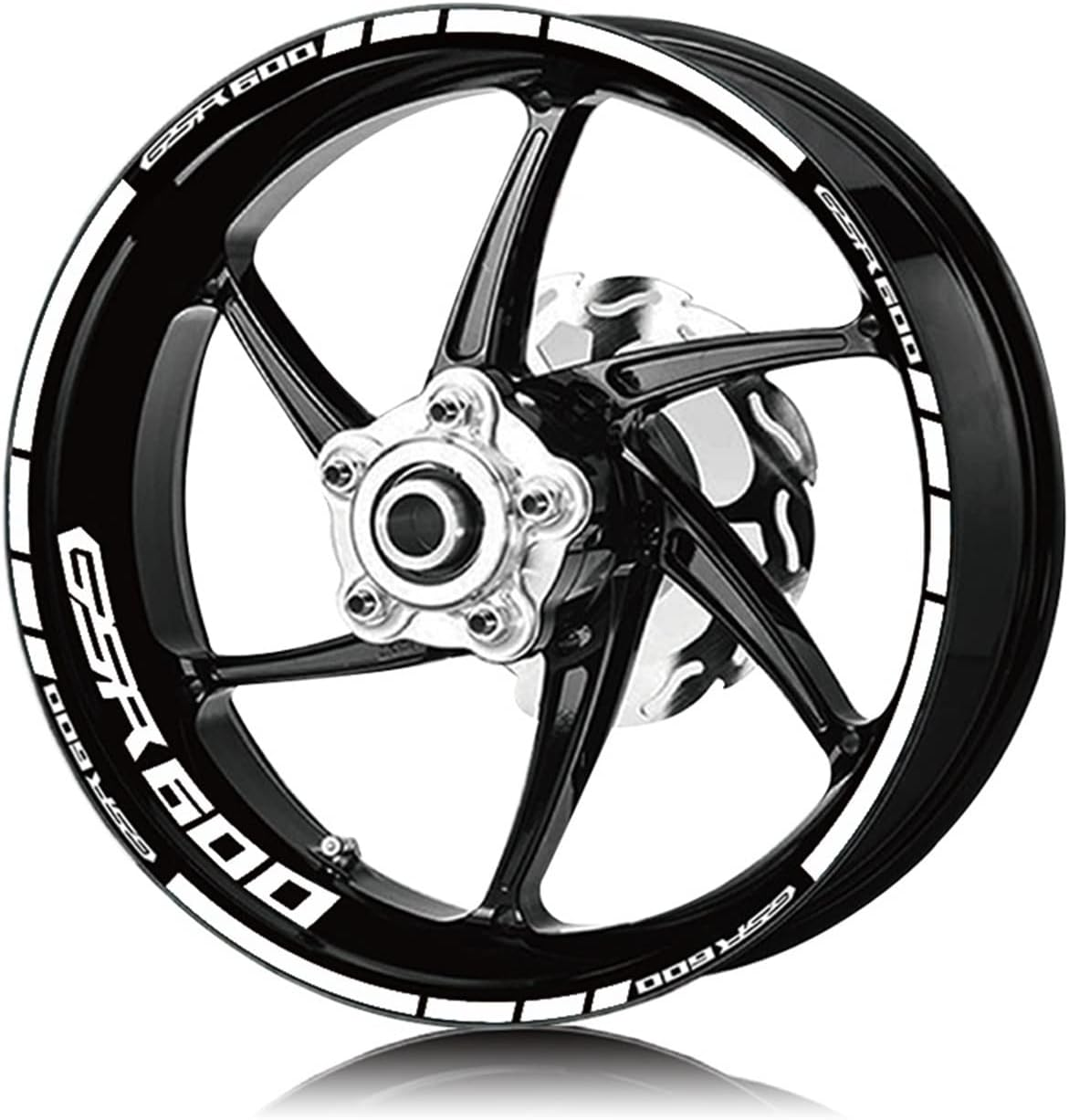 Stickers Motorcycle Front Rear Tire Rim Reflective Decals Waterproof Stickers Accessories Logo for Suzuki GSR600 GSR 600 (Color : White) image number 1