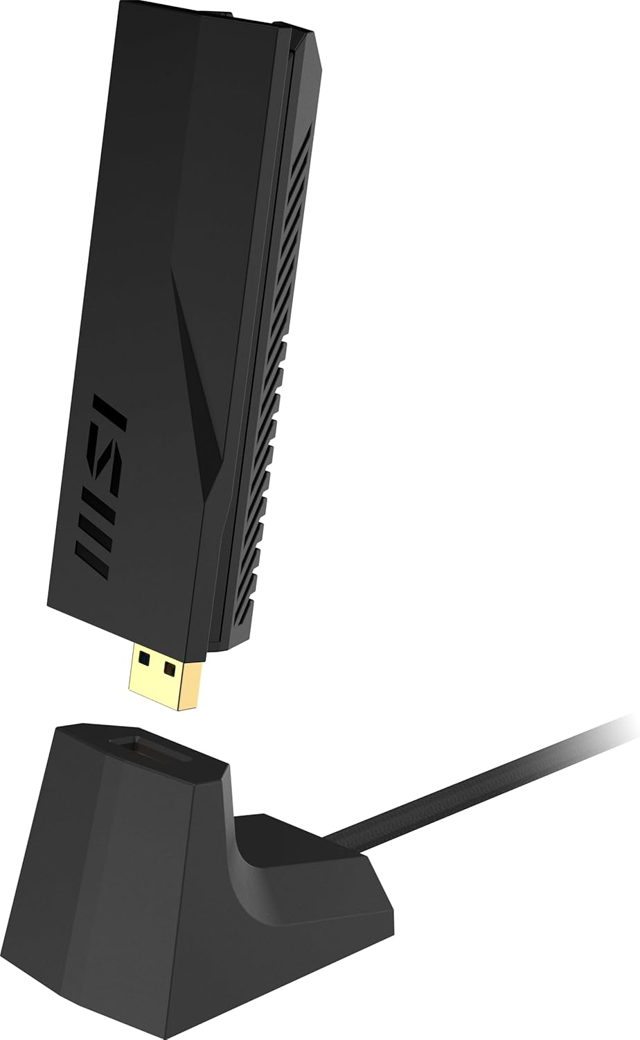 MSI BE6500 USB Wifi 7 Tri-Band Adapter - WLAN up to 6.5Gb/Ss (6Ghz, 5Ghz, 2.4Ghz), USB Type-A 3.2 Gen 1, MLO, Adjustable Antenna, Beamforming, WPA3 - Includes Wired Support image number 4