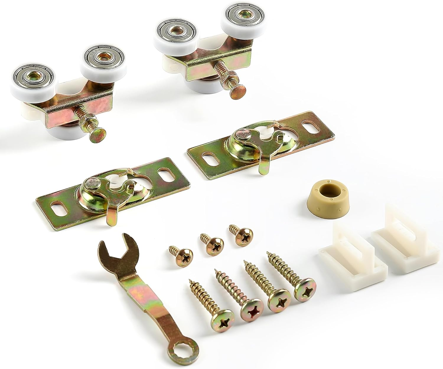 Maxxgeek Sliding Pocket Door Top Hanger Rollers Fit Johnson Part #1125 & #1500 Hardware Kit, 1'' Nylon Ball Bearing Wheels, 200Lbs Weight Capacity, 2 Pack