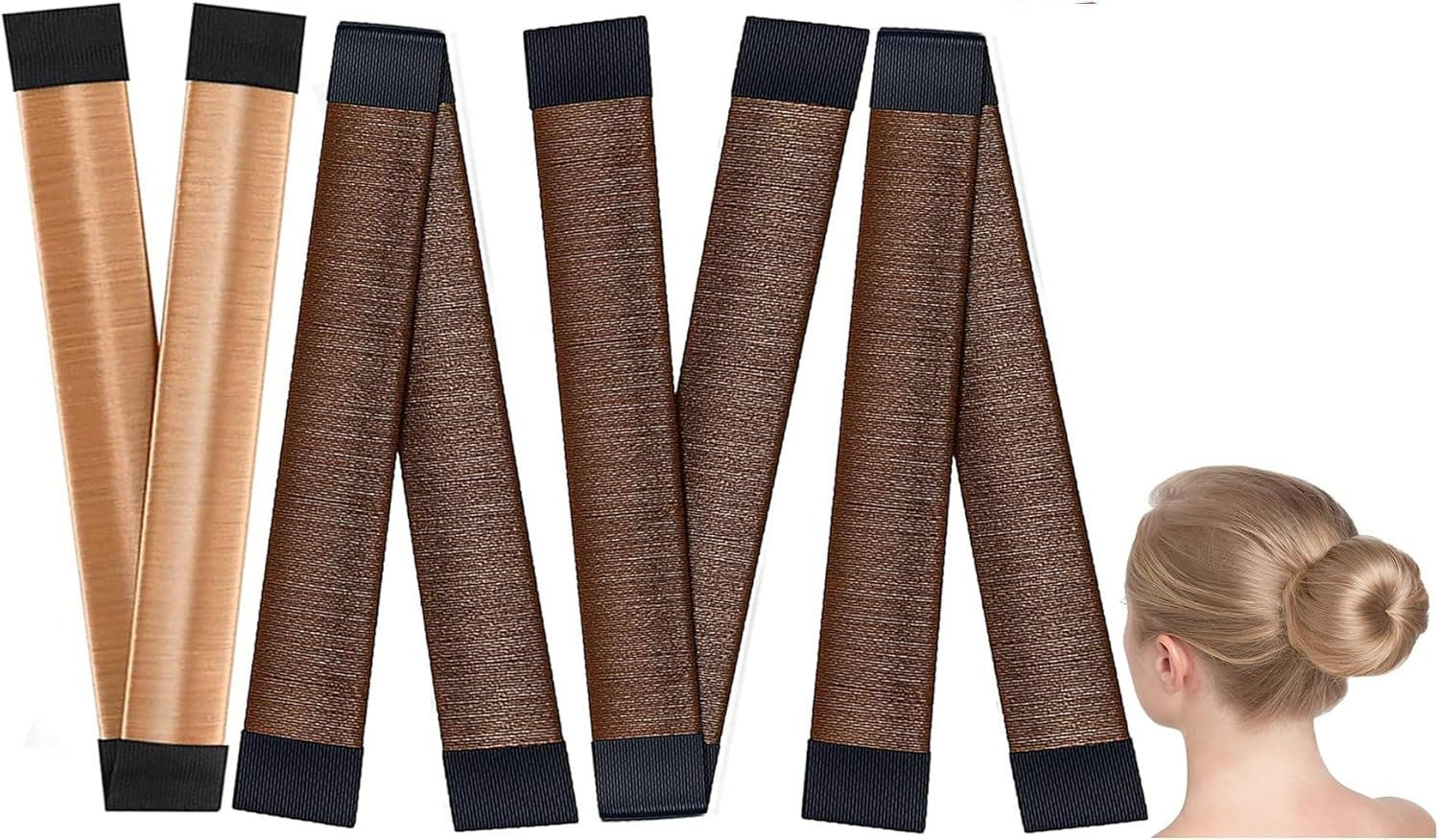 YOKONICOY Easy Snap-And-Roll Bun Hair Tool,4Pack Hair Bun Maker, Magic Bun Tool, Donut Hair, Perfect Bun Makers Hair Pins French Twist Donuts for Updos Kids Women Ballerina Bun Shaper Easybun image number 6