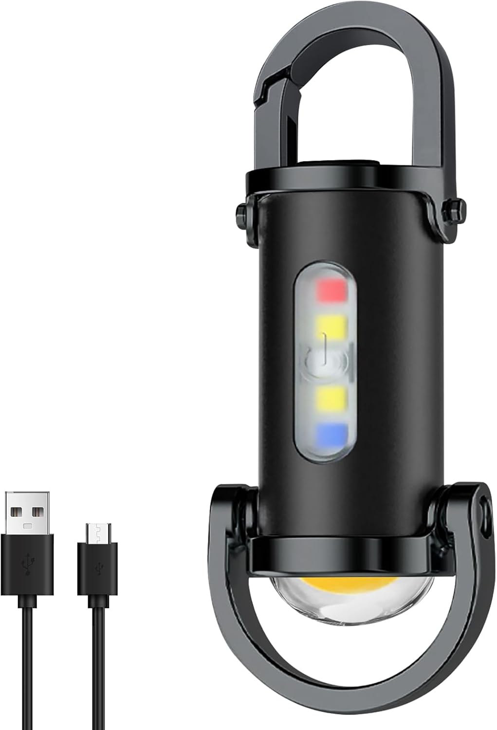 AXVRAV Super Bright Mini Key Fob, Waterproof Torch Mini LED Torch Keyring, USB Rechargeable Keychain Flashlight with Power Bank for Outdoor Camping (Black) image number 3