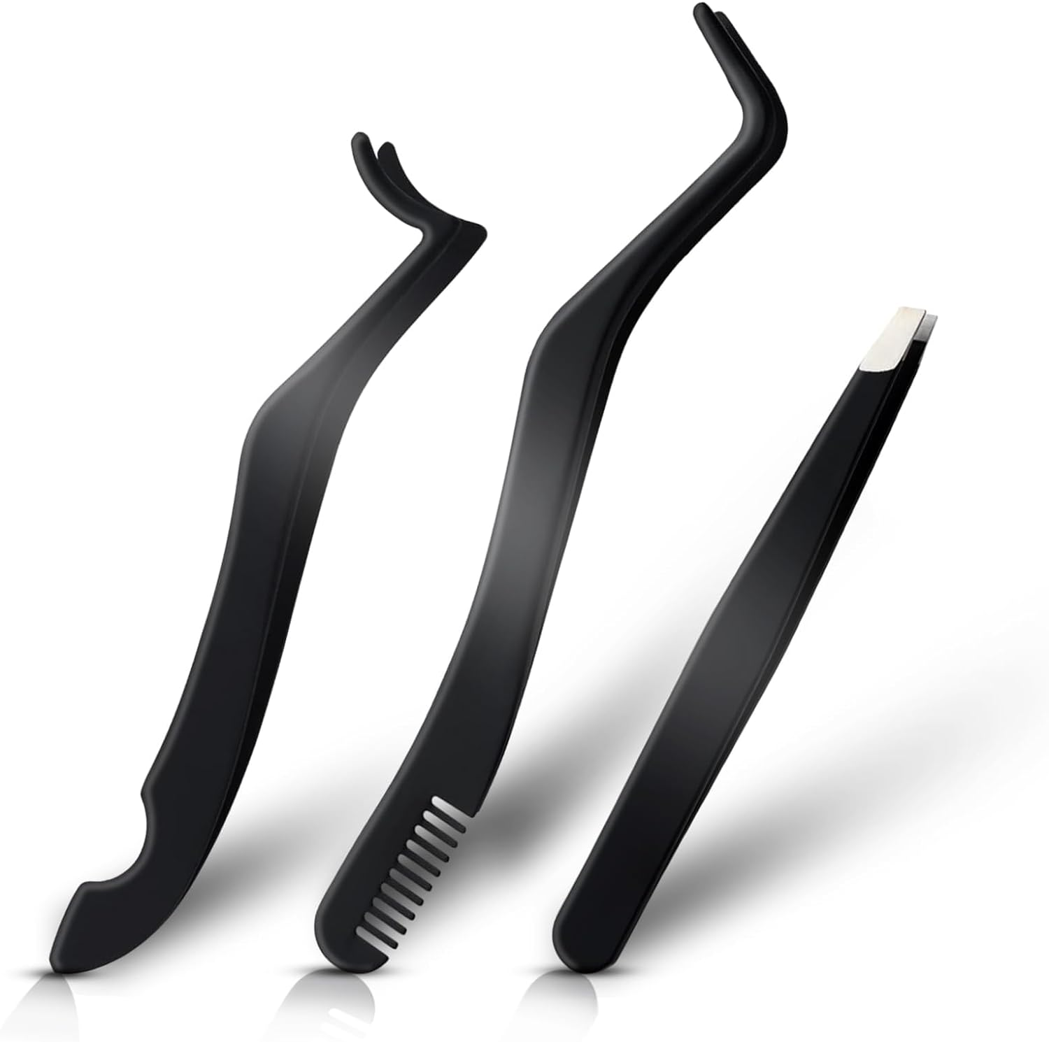 Eyelash Applicator Tool, 3 Pcs Stainless Steel Lash Tweezers, Lash Applicator Tool for Girls, Women, Makeup Artists (Black) image number 3