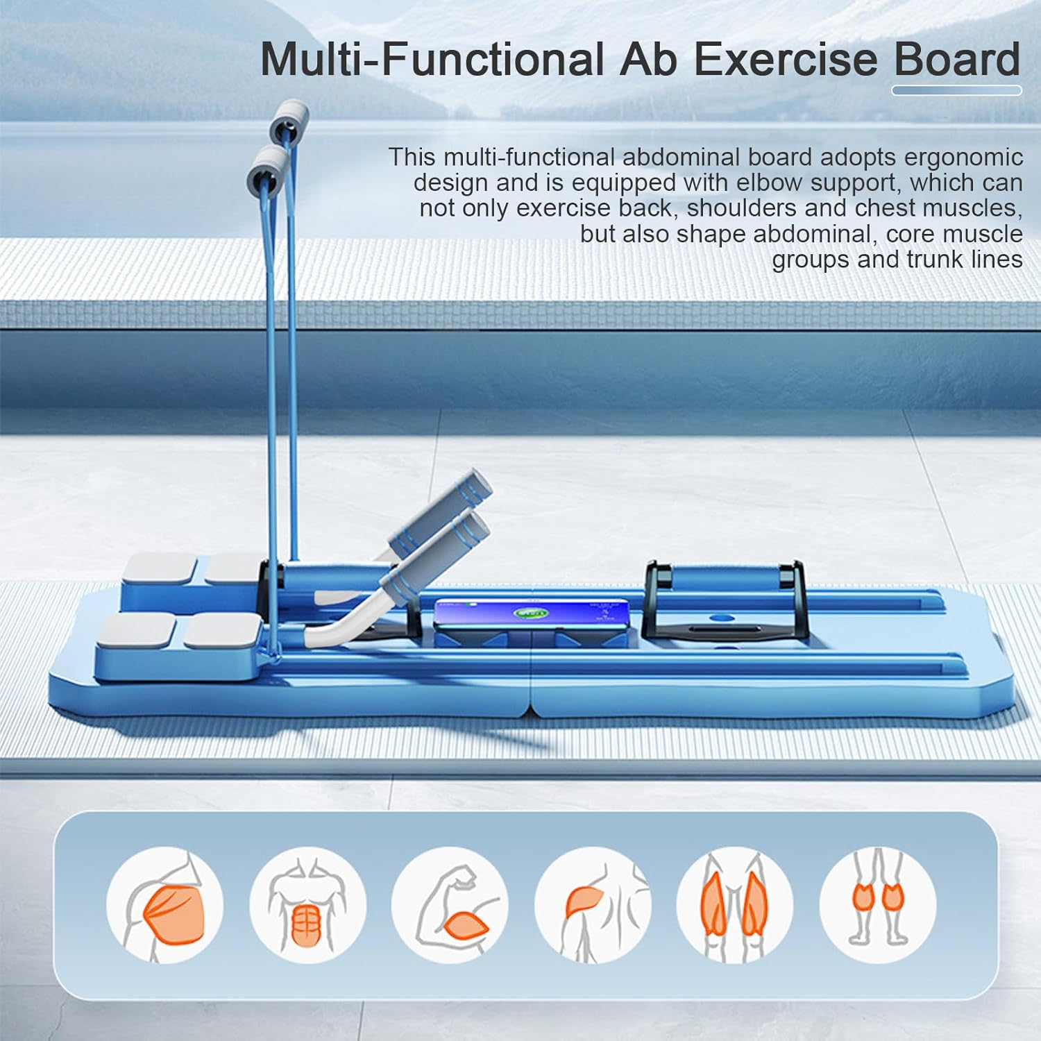 Pilates Board, Pilates Reformer Set, 5 in 1 Pilates Sliding Board for Home, Multi-Functional Foldable Pilates Reformer Board, Automatic Rebound Pilates Equipment for Adults, Men, Women image number 5