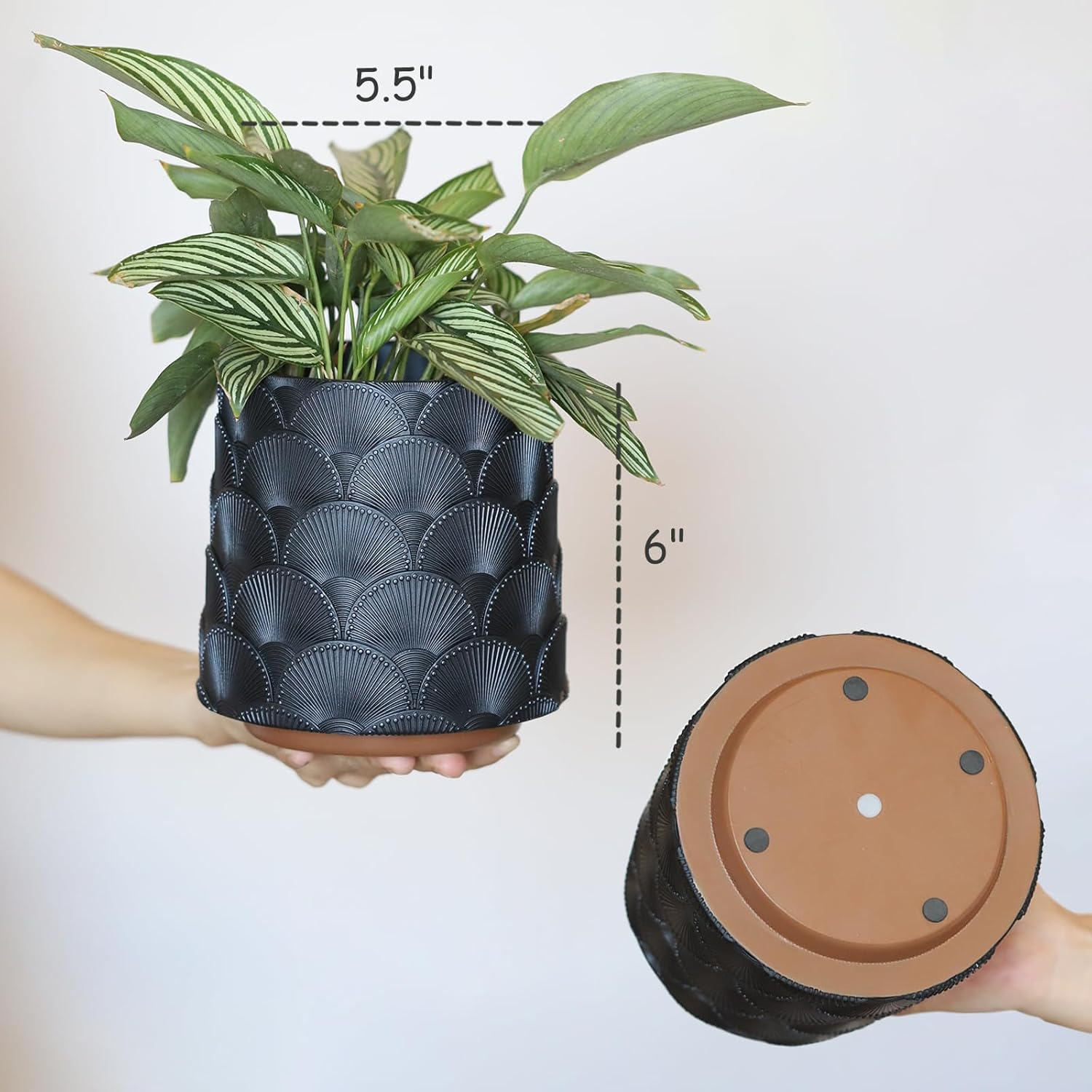 GUGUGO Pearl Sage Green Scale Planter, Cute Unique Plant Pot with Drainage, Eclectic Colorful Small Flower Planters Pots for Indoor & Outdoor Plants, Rainbow Funny Succulent Gardening Pot Gifts image number 5