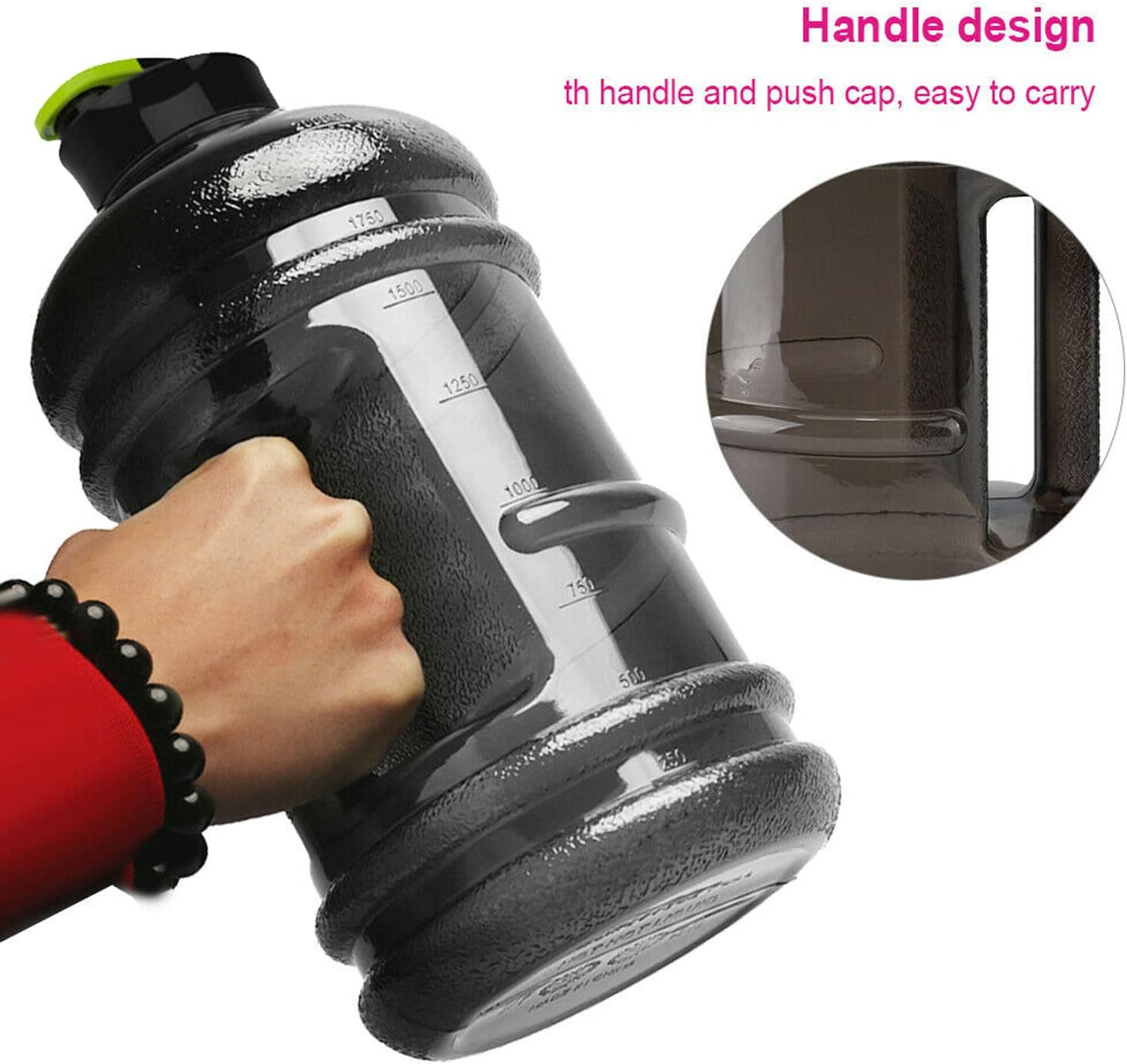 Water Jug 2.2L Large Sport Water Bottle Big Capacity Water Bottwle Cap Drink Kettle BPA Free Sport Gym Training Workout image number 4