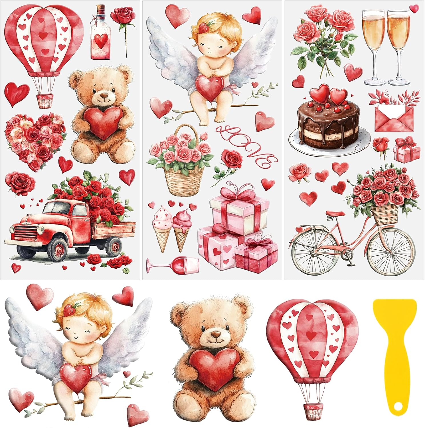 HICOHAND Rub on Transfers for Crafts, 3 PCS Cross and Church Transfers for Furniture Rub on Transfers Stickers Decal 5.91*11.81In/15*30 Cm. for Wood Wall Window Home Office DIY Art Craft Decoration