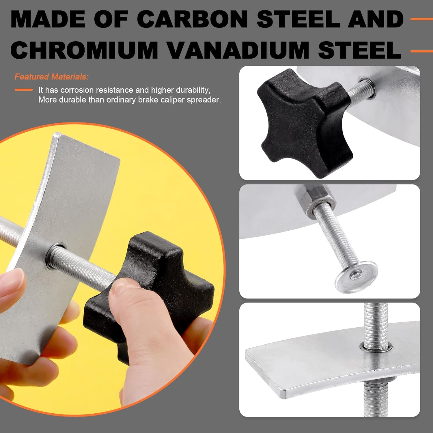 Tanstic 3Pcs Disc Brake Pad Spreader with Brake Caliper Hangers Kit, Heavy Duty Brake Pad Spreader Tool and Brake Caliper Hooks, Piston Brake Caliper Compression Tool for Cars Trucks image number 4