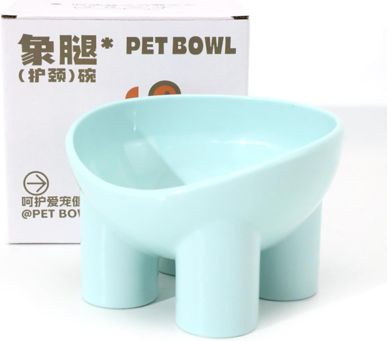 GDGZJJD Cat Bowl with Elephant Foot Base - Non-Slip Raised Plastic Pet Bowl Protects Your Pet'S Spine, Ideal for Cats, Puppies and Small Pets (Green)