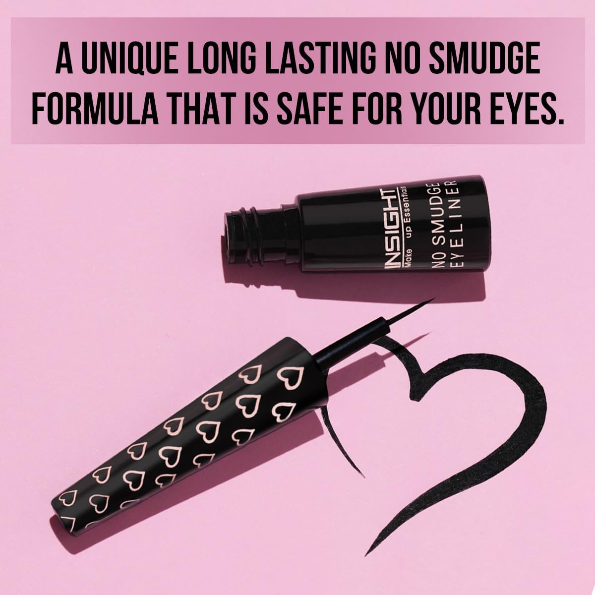 INSIGHT Cosmetics No Smudge Eyeliner Gel Intense Matte Finish Quick Drying Smooth Application Waterproof Smudgeproof,(El-53), 4 Ml (Pack of 1) Black image number 3