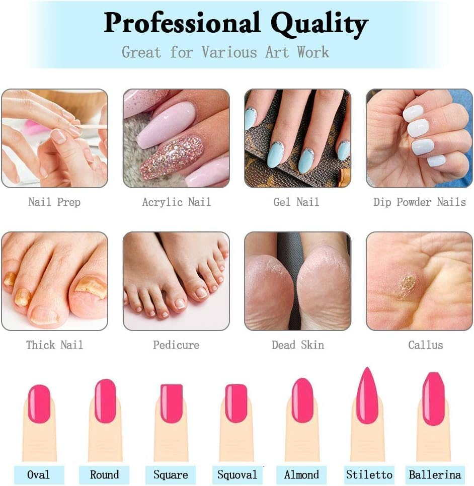 URAQT Nail Drill Bits Set, 10 Pcs Electric Nail Drill Kit 3/32", "Professional Cuticle Polishing Bits for Acrylic Gel Nails, Electric Nail Files Manicure Pedicure Drill Tool image number 6