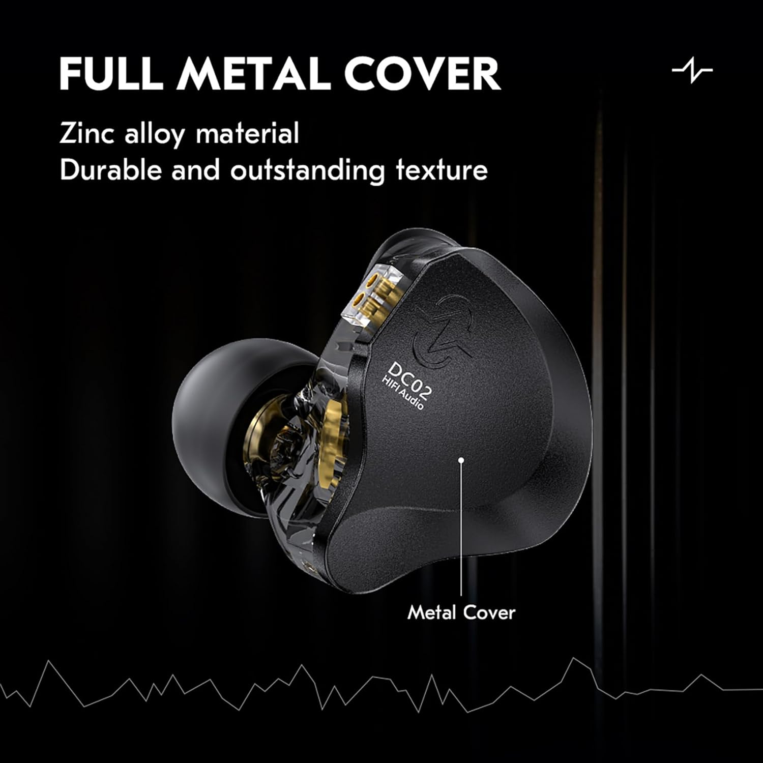 CCZ Solo Hifi In-Ear Monitors Earbuds 10Mm Dual Dynamic Driver IEM Earbuds Wired Earbuds Gaming Earbuds with OFC Cable for Singer and Musician (Black, with Microphone) image number 3