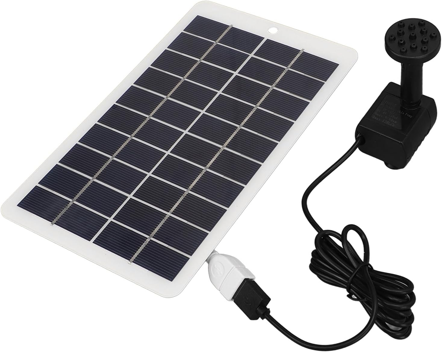 Domary Solar Fountain Pump, Highly Efficient Solar Powered Water Pump for Garden Patio, Bird Bath Fountain, Aquarium Water Circulation with 6 Nozzles, Eco-Friendly, 4W 5V image number 3