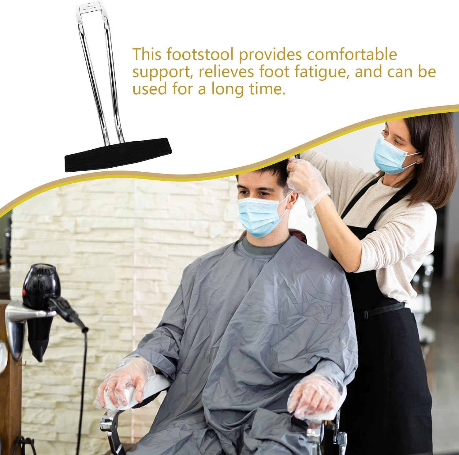 Salon Chair Foot Rest Replacement Pedal - Durable Footrest Attachment for Barber and Massage Chairs - Comfort Adjustable Salon Foot Rest Equipment image number 6