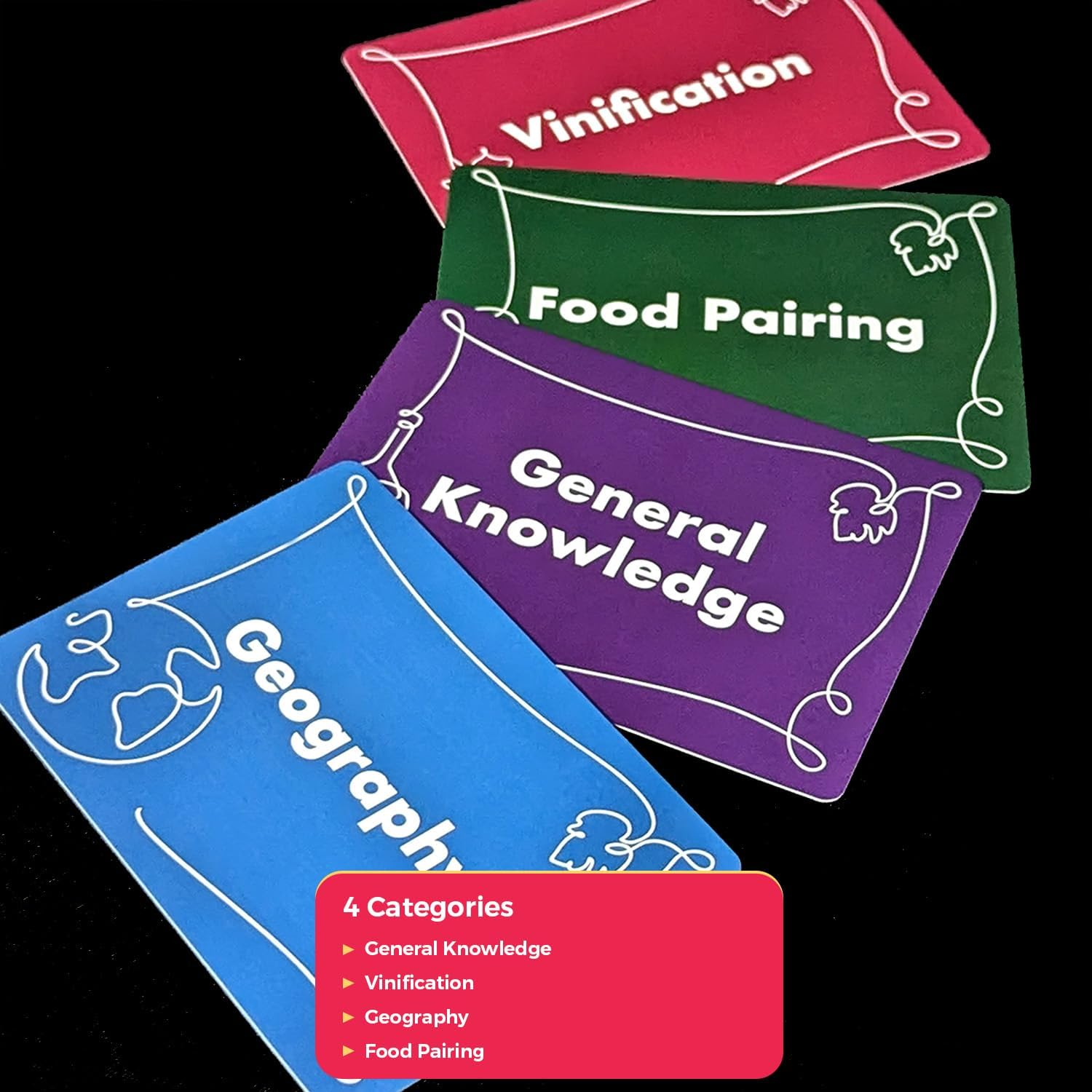 Taste the Grapes Trivia Card Game - Expand Your Vino Knowledge and Enjoy the Couples Card Games for Adults or Give the Ideal Vino Lover Gift! 150 Cards with 4 Categories. image number 5