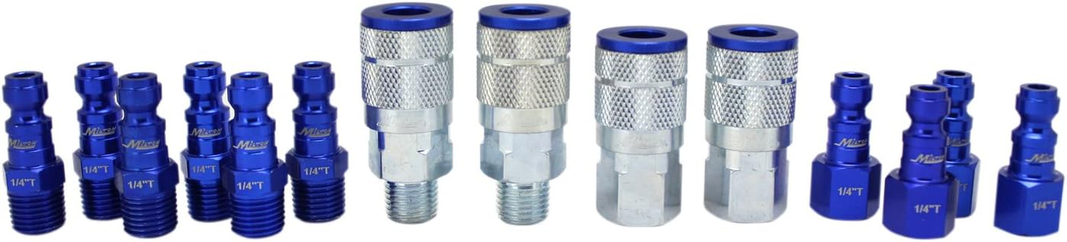 Milton Coupler & Plug Kit - (T-Style, Blue) - 1/4" NPT, (14-Piece) - S-314TKIT image number 1