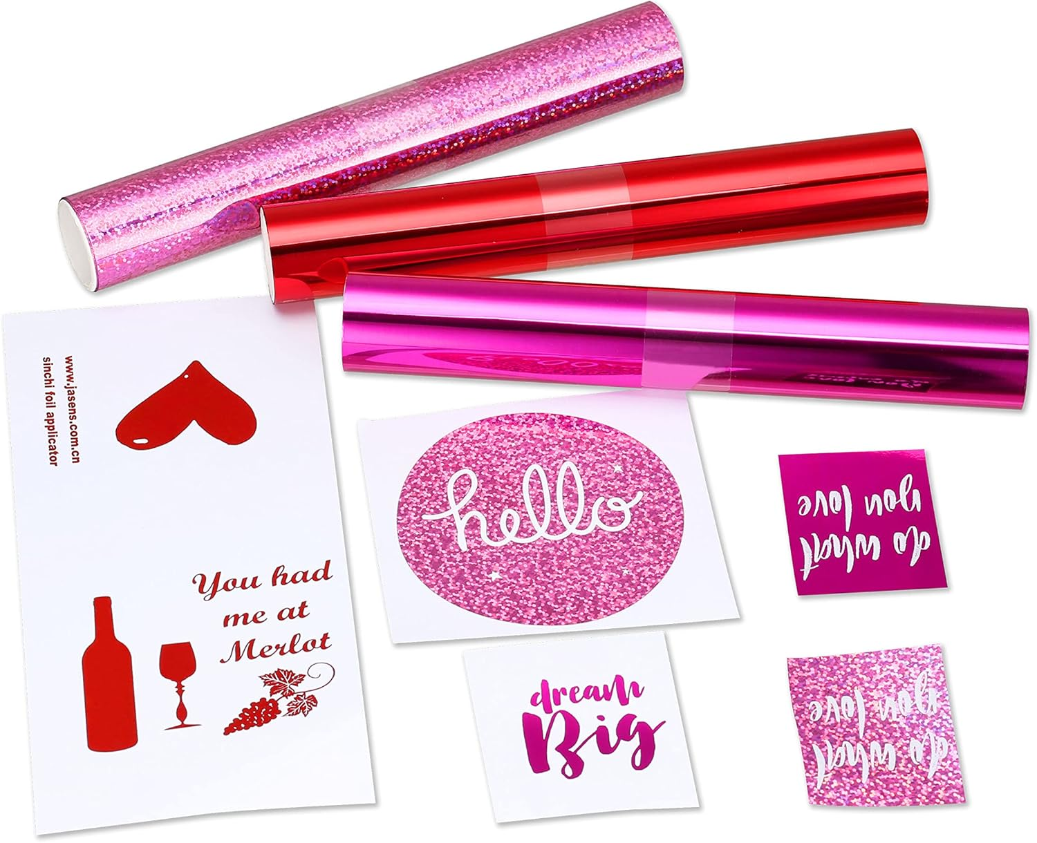 SINCHI 8-Color Pack Heat Transfer Foil Rolls for Minc Foil Machine, 210Mm X 3M per Roll, Toner Reactive Foil for Toner Printing Arts & Crafts, Shirt Press, Iron Press