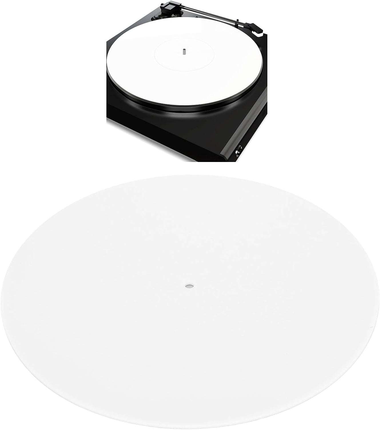 Acrylic Turntable Mat, Record Platter Slipmat Reduce Static Dust Noise Replacement Acrylic Record Platter Slipmat for 12 Inch Record Player (Bright White) image number 5