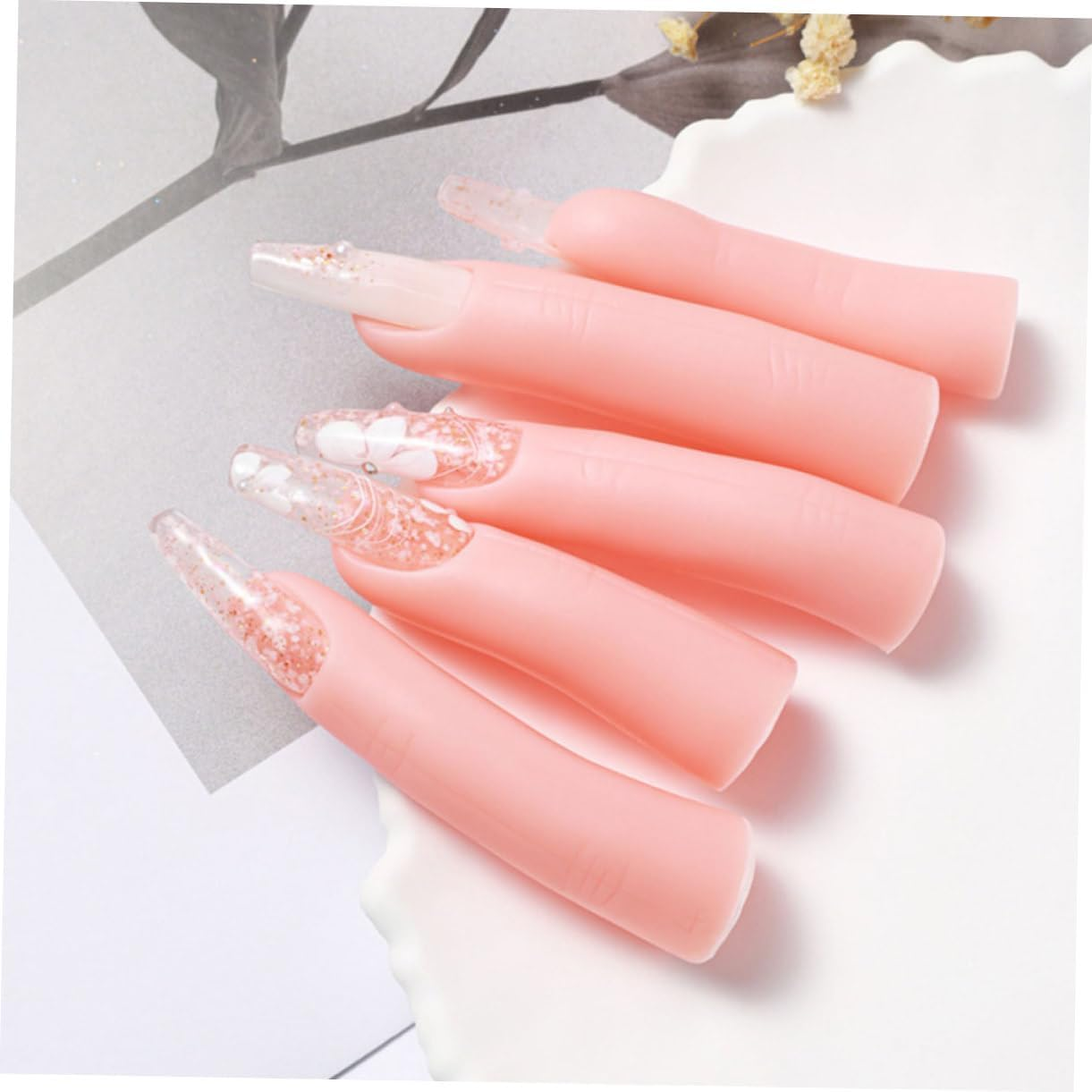 5Pcs Nail Tech Supplies Acrylic Nails Practice Fingers Fake Fingers Training Hand image number 6