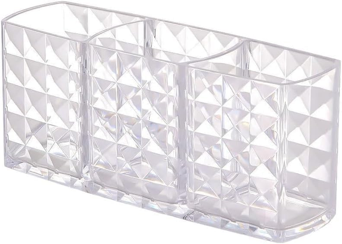 Acrylic Makeup Finger Nail Art Tool Organizer 3 Spaces for Storing Beauty Nail Art Kit Tools (Transparent, One Size) image number 4