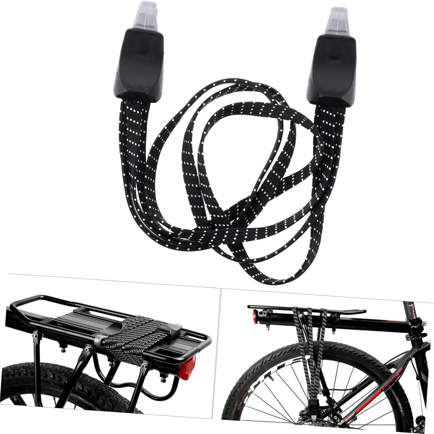 WRITWAA 5Pcs Bike Luggage Strap Elastic Straps for Pannier Bag Ratchet Tie-Down image number 1
