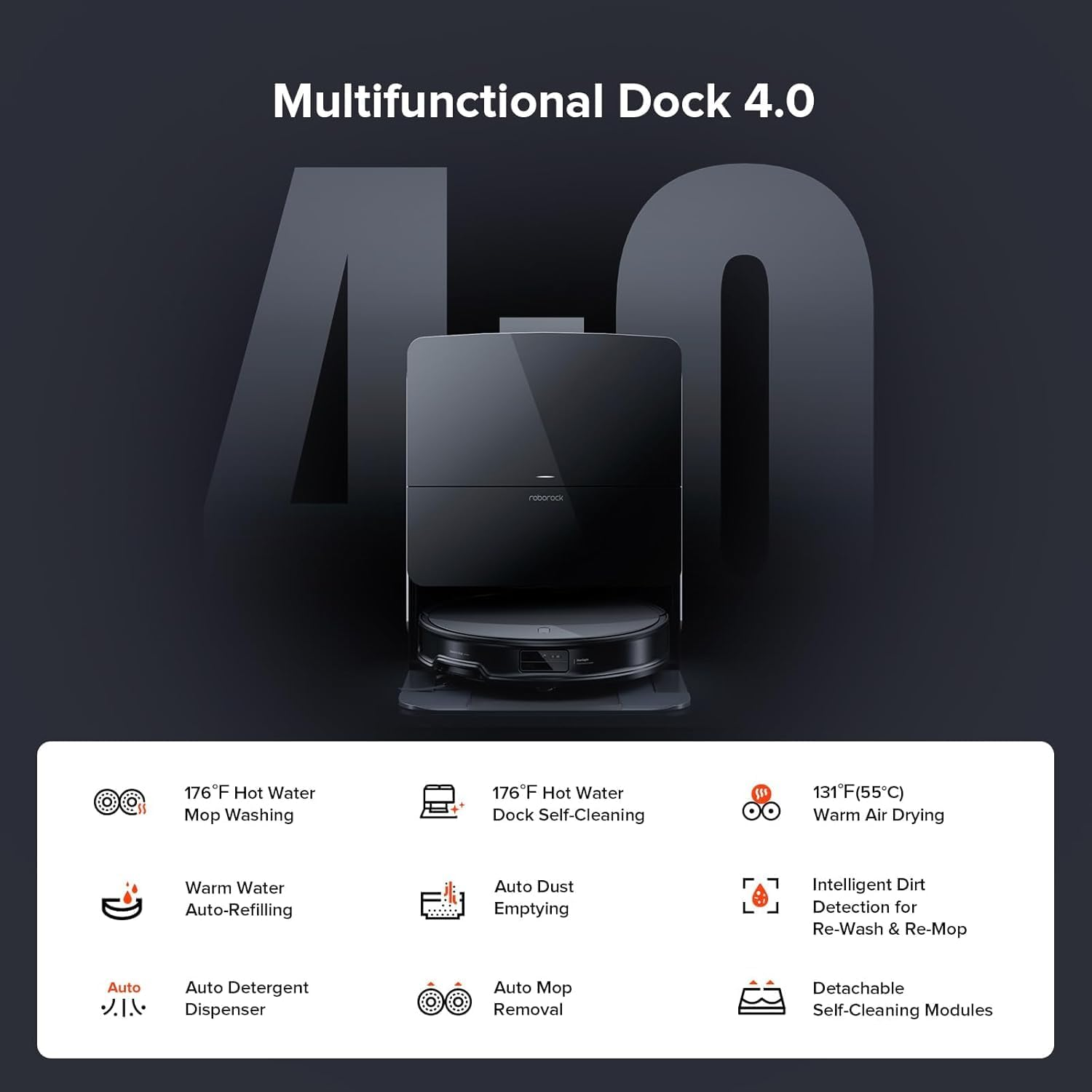 Roborock Saros 10R Robot Vacuum and Mop, Powerful Suction, Zero-Tangling, 3.14&rsquo;&rsquo; Ultra Slim, Flexiarm Riser Technology for Carpet & Floor, Corner & Edge Cleaning, Self-Emptying, Hot Air Drying image number 1