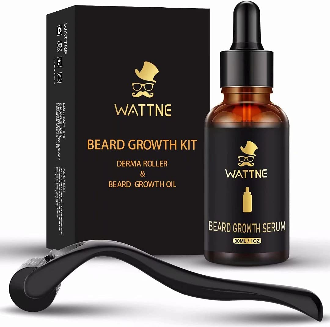Beard Growth Kit,Beard Roller for Beard Growth,100% Natural Ingredients Beard Oil Serum, Stimulate Promote Beard Mustache and Hair Regrowth - Gifts for Men Him Dad Father Boyfriend(2 in 1) image number 3