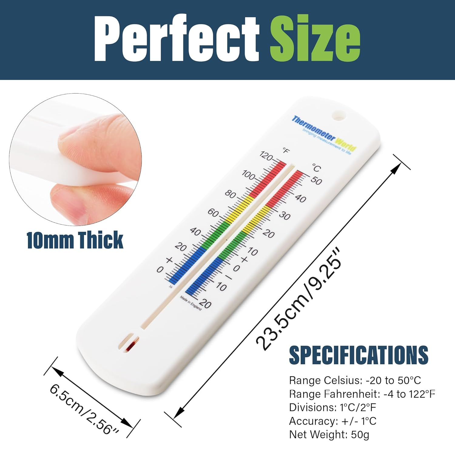 Large 240Mm Outdoor Thermometer for Garden - Can Be Used as a Greenhouse Thermometer or Home Office Room Indoor Wall Outside