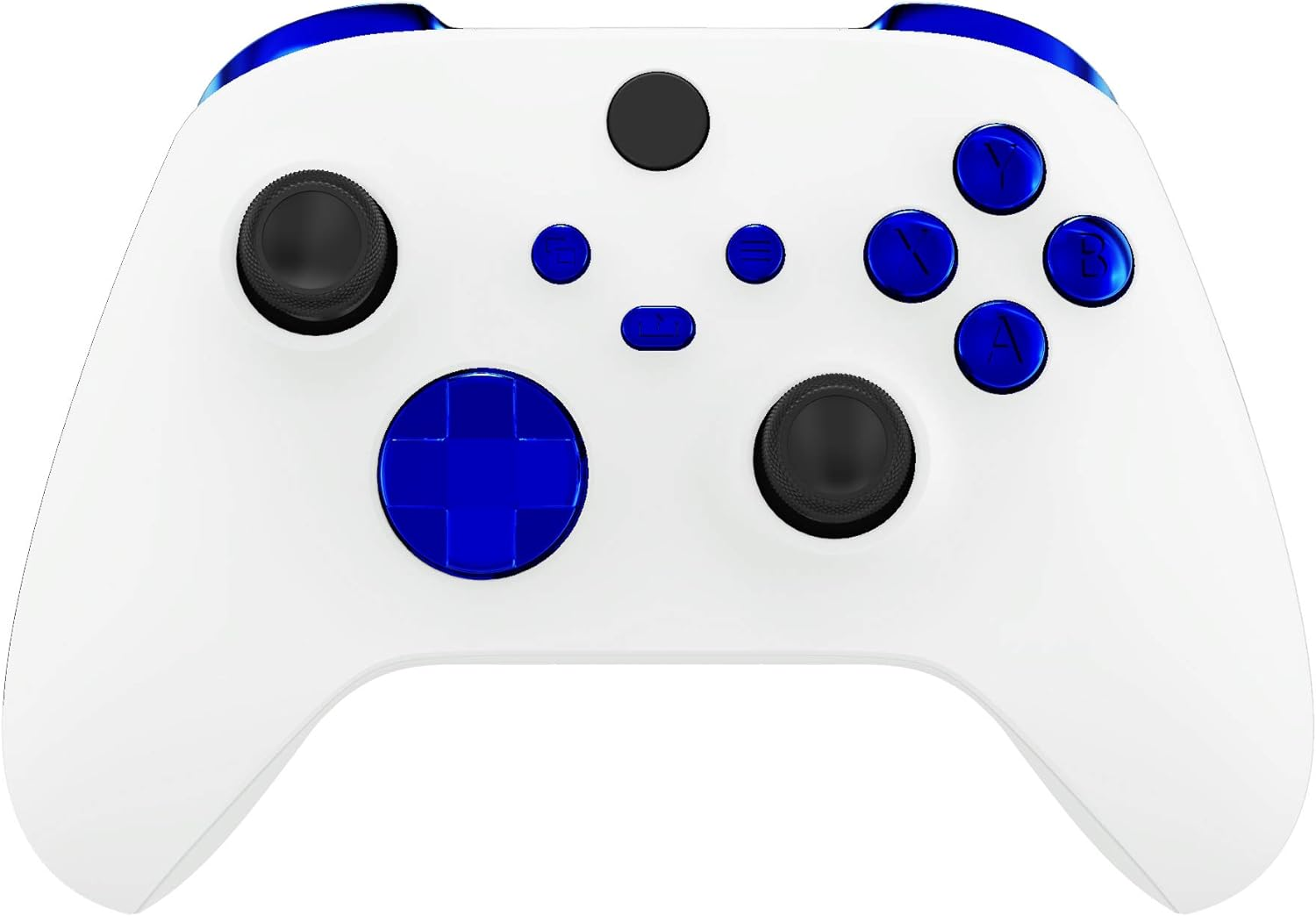 Extremerate Chrome Blue Replacement Buttons for Xbox Series S & Xbox Series X Controller, LB RB LT RT Bumpers Triggers D-Pad ABXY Start Back Sync Share Keys for Xbox Series X/S Controller